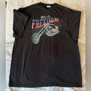 Classic patriotic American flag chopper 2XL tee shirt.